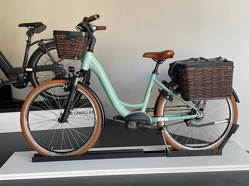 Riese and Muller Swing Electric Bike on display at Spoke and Motor in Ely, Cambridgeshire.