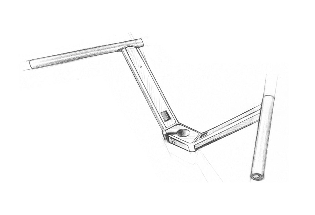 Line drawing of Moustache handlebars.